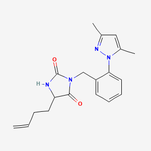 5-But-3-enyl-3-[[2-(3,5-dimethylpyrazol-1-yl)phenyl]methyl]imidazolidine-2,4-dione