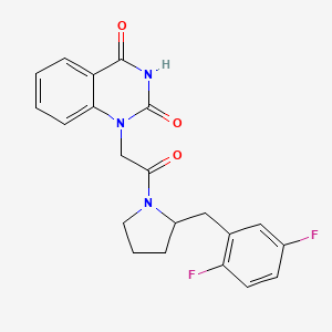 1-[2-[2-[(2,5-Difluorophenyl)methyl]pyrrolidin-1-yl]-2-oxoethyl]quinazoline-2,4-dione