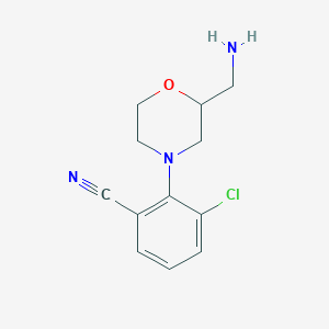 2-[2-(Aminomethyl)morpholin-4-yl]-3-chlorobenzonitrile