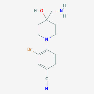 4-[4-(Aminomethyl)-4-hydroxypiperidin-1-yl]-3-bromobenzonitrile