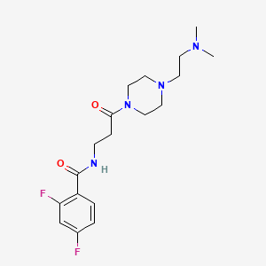 N-[3-[4-[2-(dimethylamino)ethyl]piperazin-1-yl]-3-oxopropyl]-2,4-difluorobenzamide