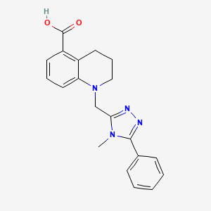 1-[(4-methyl-5-phenyl-1,2,4-triazol-3-yl)methyl]-3,4-dihydro-2H-quinoline-5-carboxylic acid