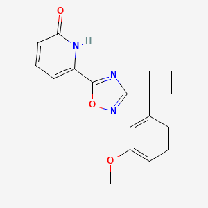 6-[3-[1-(3-methoxyphenyl)cyclobutyl]-1,2,4-oxadiazol-5-yl]-1H-pyridin-2-one