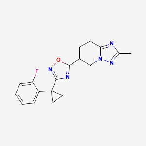 3-[1-(2-Fluorophenyl)cyclopropyl]-5-(2-methyl-5,6,7,8-tetrahydro-[1,2,4]triazolo[1,5-a]pyridin-6-yl)-1,2,4-oxadiazole