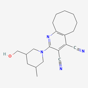 2-[3-(Hydroxymethyl)-5-methylpiperidin-1-yl]-5,6,7,8,9,10-hexahydrocycloocta[b]pyridine-3,4-dicarbonitrile