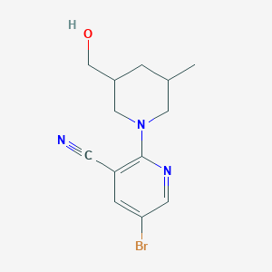 5-Bromo-2-[3-(hydroxymethyl)-5-methylpiperidin-1-yl]pyridine-3-carbonitrile