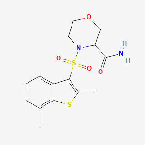 4-[(2,7-Dimethyl-1-benzothiophen-3-yl)sulfonyl]morpholine-3-carboxamide