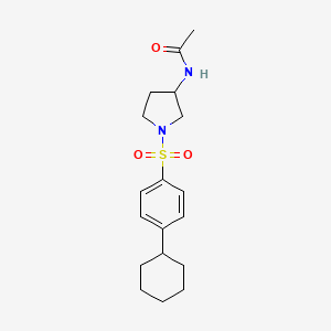 N-[1-(4-cyclohexylphenyl)sulfonylpyrrolidin-3-yl]acetamide