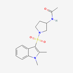 N-[1-(1,2-dimethylindol-3-yl)sulfonylpyrrolidin-3-yl]acetamide