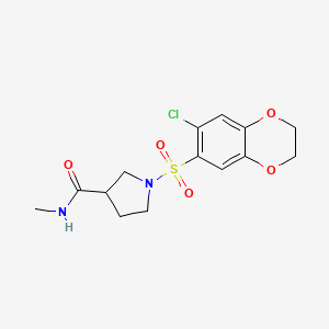 1-[(6-chloro-2,3-dihydro-1,4-benzodioxin-7-yl)sulfonyl]-N-methylpyrrolidine-3-carboxamide