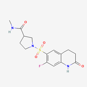 1-[(7-fluoro-2-oxo-3,4-dihydro-1H-quinolin-6-yl)sulfonyl]-N-methylpyrrolidine-3-carboxamide