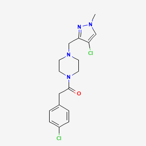 1-[4-[(4-Chloro-1-methylpyrazol-3-yl)methyl]piperazin-1-yl]-2-(4-chlorophenyl)ethanone