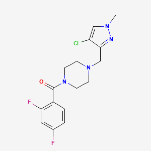 [4-[(4-Chloro-1-methylpyrazol-3-yl)methyl]piperazin-1-yl]-(2,4-difluorophenyl)methanone