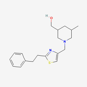 [5-Methyl-1-[[2-(2-phenylethyl)-1,3-thiazol-4-yl]methyl]piperidin-3-yl]methanol