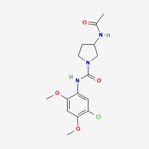 3-acetamido-N-(5-chloro-2,4-dimethoxyphenyl)pyrrolidine-1-carboxamide