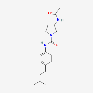 3-acetamido-N-[4-(3-methylbutyl)phenyl]pyrrolidine-1-carboxamide