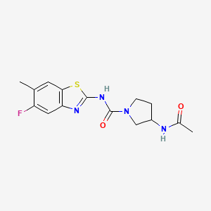 3-acetamido-N-(5-fluoro-6-methyl-1,3-benzothiazol-2-yl)pyrrolidine-1-carboxamide