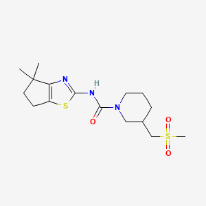 N-(4,4-dimethyl-5,6-dihydrocyclopenta[d][1,3]thiazol-2-yl)-3-(methylsulfonylmethyl)piperidine-1-carboxamide