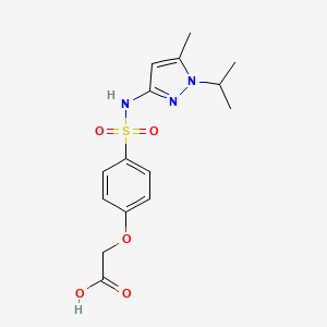 2-[4-[(5-Methyl-1-propan-2-ylpyrazol-3-yl)sulfamoyl]phenoxy]acetic acid