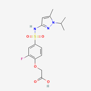 2-[2-Fluoro-4-[(5-methyl-1-propan-2-ylpyrazol-3-yl)sulfamoyl]phenoxy]acetic acid