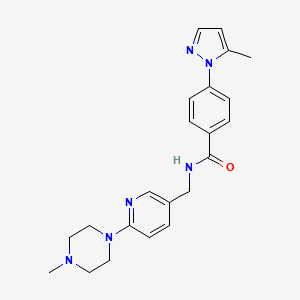 N-[[6-(4-methylpiperazin-1-yl)pyridin-3-yl]methyl]-4-(5-methylpyrazol-1-yl)benzamide