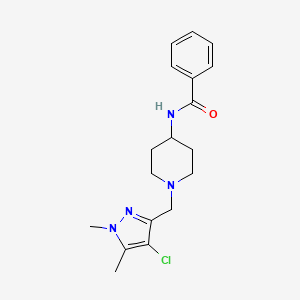 N-[1-[(4-chloro-1,5-dimethylpyrazol-3-yl)methyl]piperidin-4-yl]benzamide