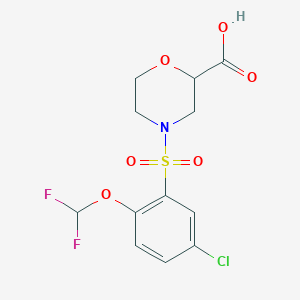 4-[5-Chloro-2-(difluoromethoxy)phenyl]sulfonylmorpholine-2-carboxylic acid