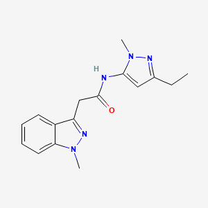 N-(5-ethyl-2-methylpyrazol-3-yl)-2-(1-methylindazol-3-yl)acetamide