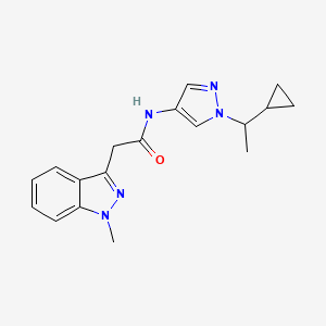 N-[1-(1-cyclopropylethyl)pyrazol-4-yl]-2-(1-methylindazol-3-yl)acetamide