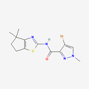 4-bromo-N-(4,4-dimethyl-5,6-dihydrocyclopenta[d][1,3]thiazol-2-yl)-1-methylpyrazole-3-carboxamide