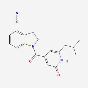 1-[2-(2-methylpropyl)-6-oxo-1H-pyridine-4-carbonyl]-2,3-dihydroindole-4-carbonitrile