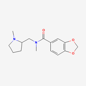 N-methyl-N-[(1-methylpyrrolidin-2-yl)methyl]-1,3-benzodioxole-5-carboxamide