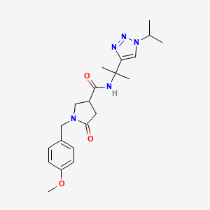 1-[(4-methoxyphenyl)methyl]-5-oxo-N-[2-(1-propan-2-yltriazol-4-yl)propan-2-yl]pyrrolidine-3-carboxamide