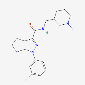 1-(3-fluorophenyl)-N-[(1-methylpiperidin-3-yl)methyl]-5,6-dihydro-4H-cyclopenta[c]pyrazole-3-carboxamide