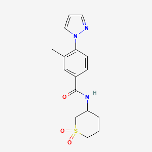 N-(1,1-dioxothian-3-yl)-3-methyl-4-pyrazol-1-ylbenzamide