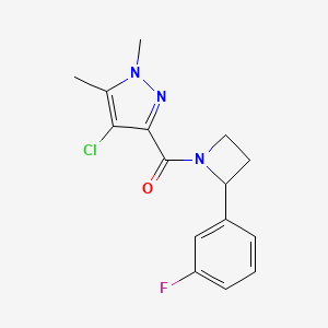 (4-Chloro-1,5-dimethylpyrazol-3-yl)-[2-(3-fluorophenyl)azetidin-1-yl]methanone