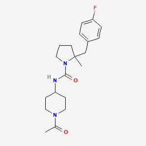 N-(1-acetylpiperidin-4-yl)-2-[(4-fluorophenyl)methyl]-2-methylpyrrolidine-1-carboxamide