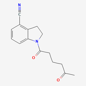 1-(5-Oxohexanoyl)-2,3-dihydroindole-4-carbonitrile