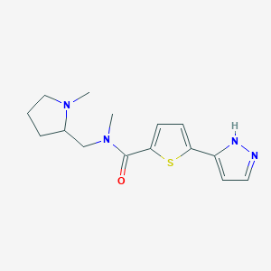 N-methyl-N-[(1-methylpyrrolidin-2-yl)methyl]-5-(1H-pyrazol-5-yl)thiophene-2-carboxamide