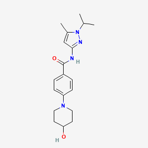 4-(4-hydroxypiperidin-1-yl)-N-(5-methyl-1-propan-2-ylpyrazol-3-yl)benzamide