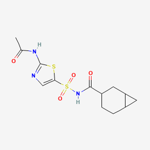 N-[(2-acetamido-1,3-thiazol-5-yl)sulfonyl]bicyclo[4.1.0]heptane-3-carboxamide