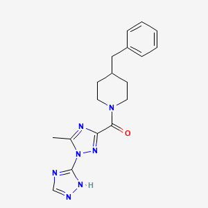 (4-benzylpiperidin-1-yl)-[5-methyl-1-(1H-1,2,4-triazol-5-yl)-1,2,4-triazol-3-yl]methanone