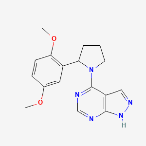 4-[2-(2,5-dimethoxyphenyl)pyrrolidin-1-yl]-1H-pyrazolo[3,4-d]pyrimidine