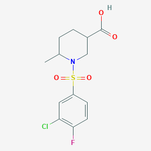 1-(3-Chloro-4-fluorophenyl)sulfonyl-6-methylpiperidine-3-carboxylic acid