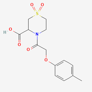 4-[2-(4-Methylphenoxy)acetyl]-1,1-dioxo-1,4-thiazinane-3-carboxylic acid