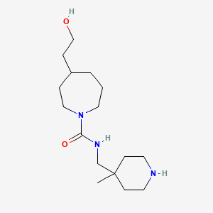 4-(2-hydroxyethyl)-N-[(4-methylpiperidin-4-yl)methyl]azepane-1-carboxamide