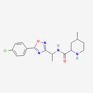 N-[1-[5-(4-chlorophenyl)-1,2,4-oxadiazol-3-yl]ethyl]-4-methylpiperidine-2-carboxamide