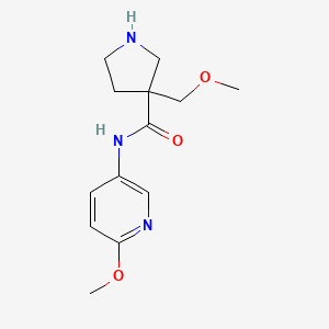 3-(methoxymethyl)-N-(6-methoxypyridin-3-yl)pyrrolidine-3-carboxamide