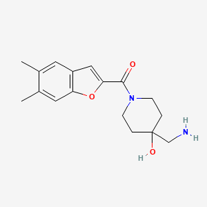 [4-(Aminomethyl)-4-hydroxypiperidin-1-yl]-(5,6-dimethyl-1-benzofuran-2-yl)methanone