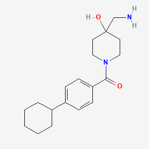 [4-(Aminomethyl)-4-hydroxypiperidin-1-yl]-(4-cyclohexylphenyl)methanone